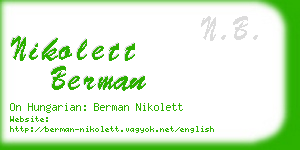 nikolett berman business card